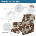 thumbnail image 4 of SCRAWLGOD Cow Print Brown Beige Recliner Slipcover Stretch Reclining Chair Covers Recliner Chair Covers with Storage Pocket Furniture Protector 4 Pieces Sofa Cover Prevent Stain, 4 of 7