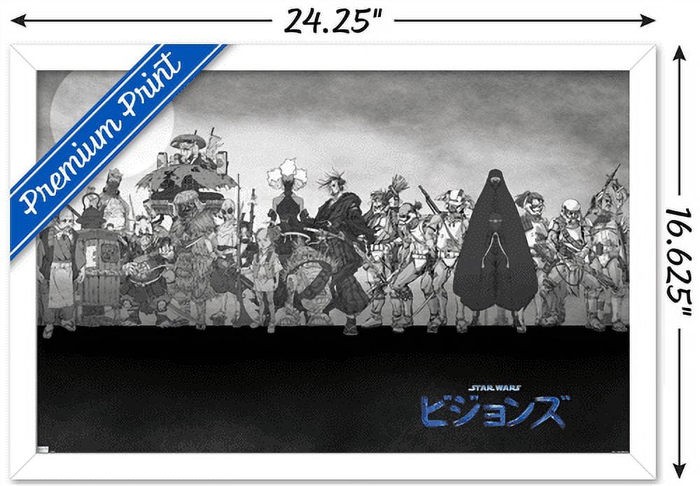 Star Wars: Visions - Group Wall Poster, 14.725" x 22.375", Framed
