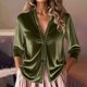 thumbnail image 2 of Ropa urbana para mujer,Blusa informal de manga larga con cuello redondo para mujer, estampado de poliéster, cárdigan con cuello en V y botones para usar en casa, sopatenor, 2 of 9