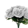 thumbnail image 3 of Balsa Circle Silver 12" Artificial Velvet Roses Flowers Arrangement Wedding Bouquet, 3 of 8