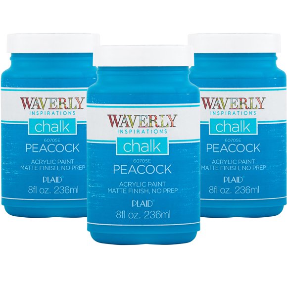 Waverly Inspirations Acrylic Chalk Paint Kit, Peacock, Set of 3, 8 fl oz Each
