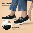 thumbnail image 4 of TEAHOO X STQ Women Boat Shoes with Arch Suppprt Lightweight Fall Loafers Black White Size 8, 4 of 6