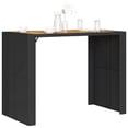 thumbnail image 2 of vidaXL Garden Table with Acacia Wood Top Black 145x80x110 cm Poly Rattan, 2 of 5