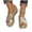 Gold, variant on Womens Peep Toe Platform Sandals Chunky Slip On Fluffy Slides Plus Size Casual Summer Beach Slippers Comfort