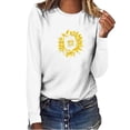 thumbnail image 2 of Pompotops T-shirt Décontracté Imprimé pour Femmes Col Rond Manches Longues Blouse, 2 of 5