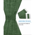 thumbnail image 3 of Dark Green Burlap Texture Blackout Door Curtains for French, Glass,Front, Back, Patio Door, Farmhouse Vintage Green Thermal Insulated Rod Pocket Window Curtain Drapes With Tiebacks 25"x40", 3 of 5