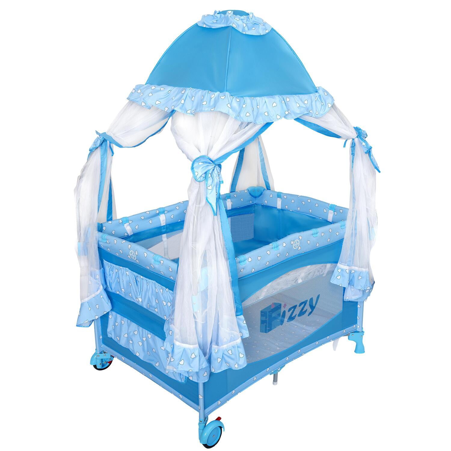 Fizzy Baby Playpen With Net, Blue
