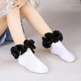 thumbnail image 5 of Ruffle Socks Toddler Girls Baby Girl Ruffle Socks Eyelet Double Lace Turn Ankle Frilly Dress Socks for //Toddler/Little Kids Youth Baseball Socks, 5 of 5