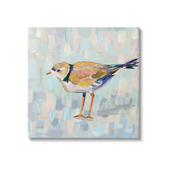 Stupell Industries Coastal Plover Abstract Patchwork Bird Painting Gallery Wrapped Canvas Print Wall Art, Design by Jeanette Vertentes