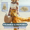 thumbnail image 4 of Straw Sun Summer Hat for Women, Female Wide Brim UPF 50+ UV Protection Bowknot Cap, Stylish Braid Visor, Ladies Foldable Roll Up Packable Floppy Beach Hat with Windproof Chin Strap,, 4 of 5