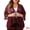 Burgundy, variant on Women's Plus Size Open Front 3/4 Sleeve Sheer Lace Cardigan 4X White