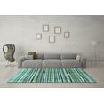 thumbnail image 3 of Ahgly Company Indoor Round Abstract Light Blue Modern Area Rugs, 6' Round, 3 of 4