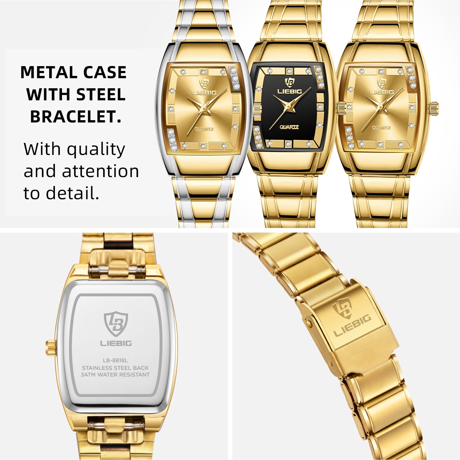 LIEBIG Watches for Women Wrist Watches Waterproof Womens Watch Casual Fashion Simple Square Quartz Wristwatch