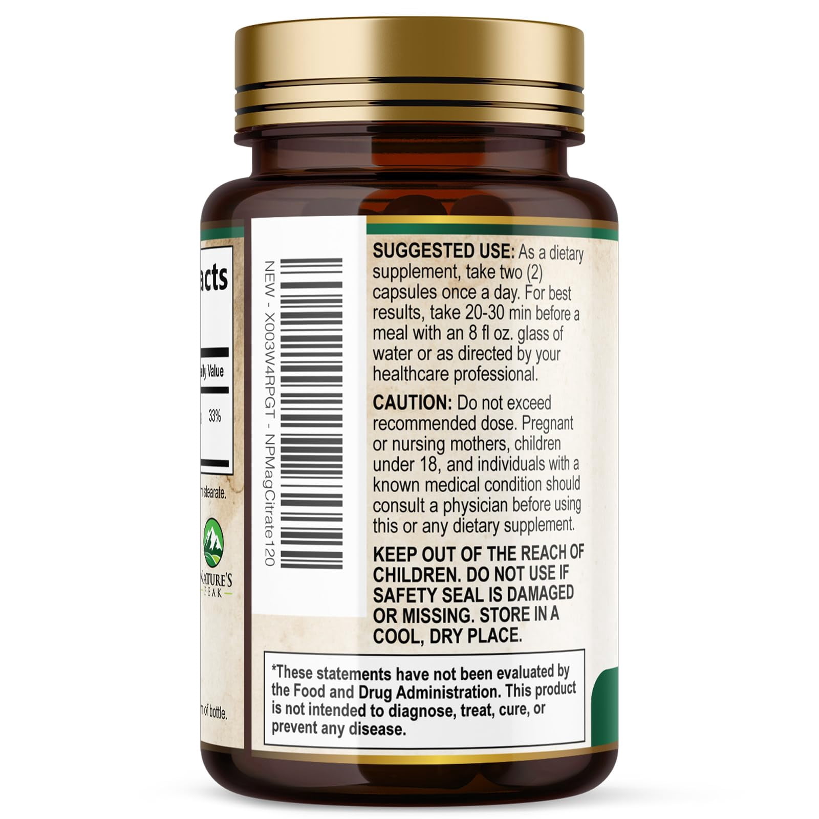 Magnesium Citrate Capsules - Max Absorption Magnesium Powder - Muscle, Bone, Nerve & Heart Health Support - Premium Formula is Powerful & Gentle for Women & Men - Bottled in USA - 120 Capsules