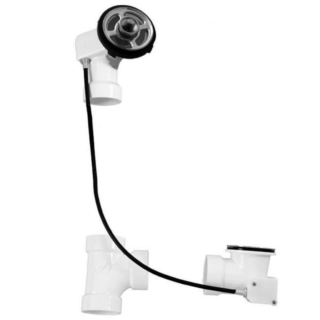 Westbrass D50P35-LT 35 in. Cable Bath Waste and Overflow Rough - Unlacquered Brass