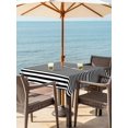 thumbnail image 4 of Square Outdoor Tablecloth with Umbrella Hole Black White Stripe Outside Table Cloth Waterproof Patio Table Cover Modern Minimalist Geometric Striped Zipper Tablecloths for Picnic Camping 54x54 Inch, 4 of 8