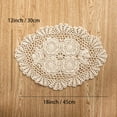 thumbnail image 2 of Ksopiavobs 2-Pieces Handmade Cotton Crochet Doilies Oval Lace Table Placemats 12 x17inch, Beige, 2 of 7