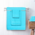 GLAMBURG 8Piece Towel Set 100 Cotton, 2 Bath/Hand Towels, 4 Wash Cloths Turquoise Blue