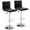 Black, Silver Chrome Base, variant on Bar Stools Set of 2, 360° Swivel Modern Square Bar Stool with Back, PU Leather Adjustable Height BarStools for Kitchen Dining Cafe, Black
