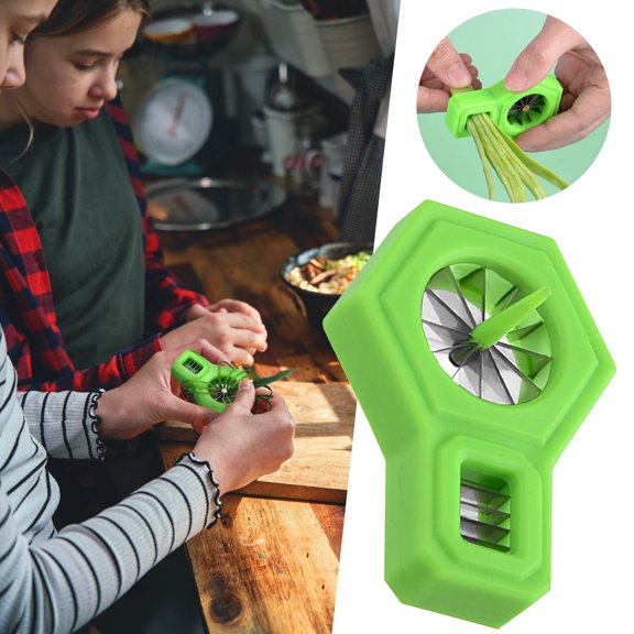 Vegetable Cutter Handheld Stainless Steel | Chopped Green Onion Scallion Slicer | Multi-Function Shredder | Uniform Cutting | Labor-Saving Kitchen Tool | 6.2x5cm | 1 Pack