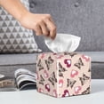 thumbnail image 5 of Goofa Beautiful Butterflies and Hearts Tissue Box Cover PVC Leather Tissue Holder Square Facial Tissue Case Facial Paper Organizer Dispenser for Bathroom, Vanity Countertop, 5 of 8