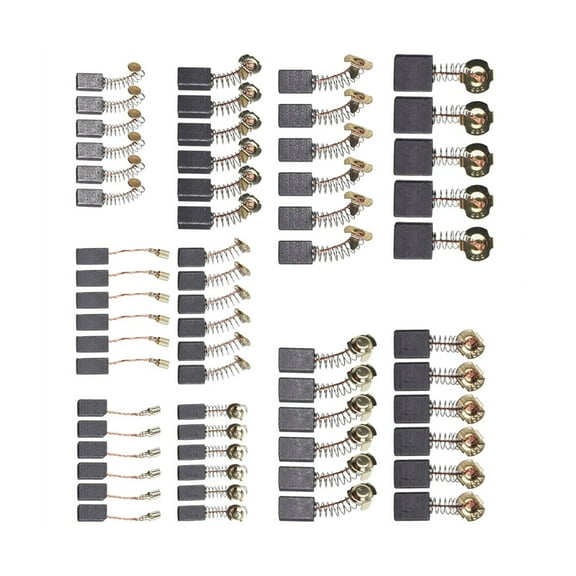 RUISINERY 60pieces Electric Motor Carbon Brush Replacement Set 10 Size Maintenance Brushes Set for Electric Tools