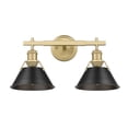 thumbnail image 2 of Orwell 2-Light Vanity Light in Brushed Champagne Bronze with Matte Black, 2 of 3