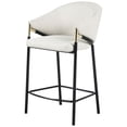 thumbnail image 7 of Solid Beige Fabric & Black Metal Frame / Comfortable Dining Stools for Dining Space Set of 2, 7 of 7