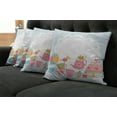 thumbnail image 5 of Ambesonne Tea Party Throw Pillow Cover 4 Pack, Birds Drinking Tea, 20", Multicolor, 5 of 5