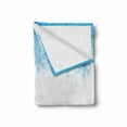 thumbnail image 2 of Winter Soft Flannel Fleece Throw Blanket, Abstract Ornaments Snowflakes Cold Weather Season Frozen Water Illustration, Cozy Plush for Indoor and Outdoor Use, 50" x 60", Sky Blue White, by Ambesonne, 2 of 6