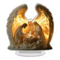thumbnail image 1 of Belen de Navidad, letrero acrílico de mesa, adorno plano en 2D para decorar estanterías en hogares cristianos, 1 of 7