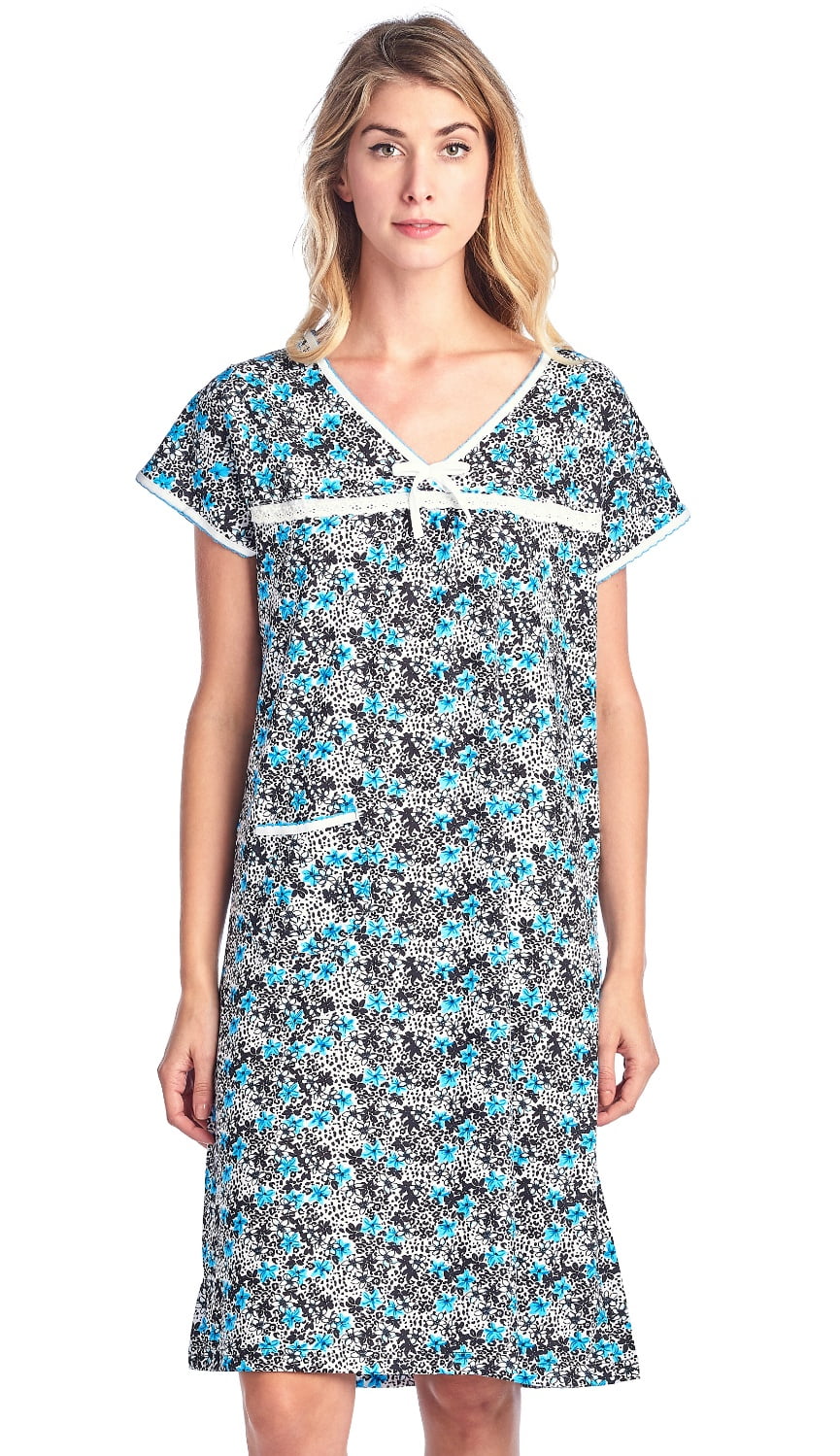 Casual Nights Women's Cotton Floral Short Sleeve Nightgown