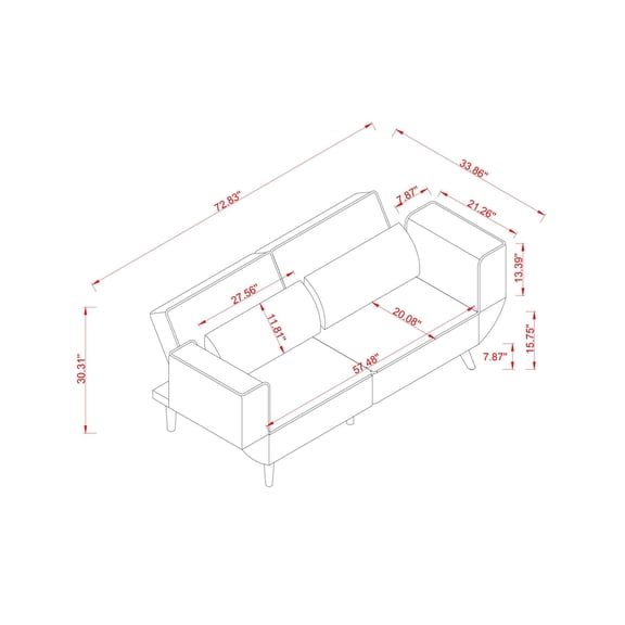 Sofa Beds 72.8''Futon Sofa Bed, Sleeper Sofa, Small Couch with Adjustable Armrests, Adjustable Recliner Sleeper Sofa Bed for Living Room, Bedroom, Apartment, Navy Blue,Indoor Sofa Beds