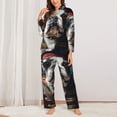 thumbnail image 2 of Daiia Pirate Bulldog On Deck for Women's Long-Sleeved Pajama Set – Soft & Comfortable Sleepwear Button-Up Pajamas Cozy Lounge Wear-Large, 2 of 7