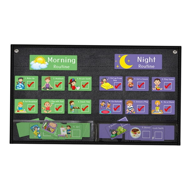 Gráfico de horario visual para niños Horario de trabajo diario para el hogar Escuela Herramienta de comportamiento visual para niños Niñas Niños