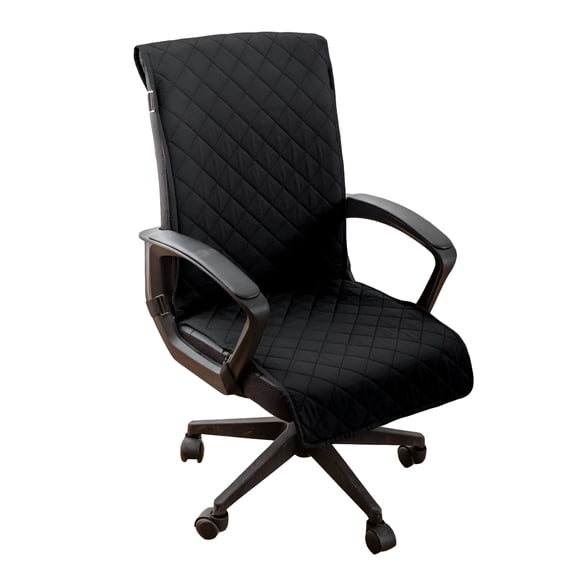 AUQ 2026 New Quilted Microfiber Office Chair Cover with Soft Memory Foam Seat Cushion Water Resistant Desk Computer Chair Slipcover Anti-Slip Chair Protector Office Chair Seat Cover