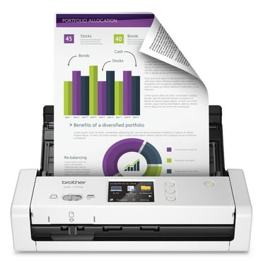 Brother Desktop Scanner, ADS-1700W, Color Scanning, Compact, Wireless Connectivity
