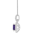 thumbnail image 2 of Sterling Silver Amethyst Polished Amethyst and .01 Dwt Diamond 18 Inch Necklace, 2 of 2