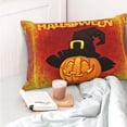 thumbnail image 4 of Honeii Halloween Pumpkin Print Pillow Cases,Plush Throw Pillow Covers,Decorative Pillowcase for Sofa, Couch, Living Room-20"x30", 4 of 6