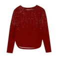 thumbnail image 2 of Fengqque Girls's Long Sleeved Round Neck Waist-cinching Curved Hem Glitter Side Slit Top 3-12 Years Old Wine 11 Years, 2 of 7