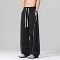 thumbnail image 2 of CONZONE Men's Baggy Sweatpants Wide Leg Sweat Pants for Men Trendy Elastic Waist Solid Y2K Streetwear Joggers Pant With Pockets, 2 of 4