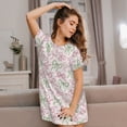 thumbnail image 3 of Lsque Cute ribbons set Pattern Nightgowns for Women Sleep Shirts Short Sleeve Nightshirt Pullover Nightdress Soft Sleepwear Relaxed Fit Nightdress, 3 of 6
