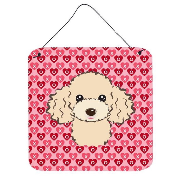 Buff Poodle Hearts Wall or Door Hanging Prints