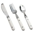 thumbnail image 1 of LEEYNEER 3 Pcs Couverts pour Enfants en Acier Inoxydable Sécuritaires Divertissement Blanc, 1 of 8