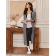 thumbnail image 5 of Ekouaer Women's Zipper Robe 3/4 Sleeves Housecoat Full Length Nightgown Soft Loungewear Robe with Pockets, 5 of 6