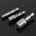 thumbnail image 2 of 3Pcs Socket Adapter Hex Drive To 1/4" 3/8" 1/2" Hex Shank Drive Power Drill Into Nut Driver Torque Impact Wrench for Cordless Drill Screwdriver, Power Drill ,Driver, 2 of 8
