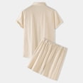 thumbnail image 4 of Bcfgryg Men's Summer 2-Piece Beach Cotton Linen Short Sleeve Shirts & Shorts Pants Sets Men’s Athleisure Sets, 4 of 4