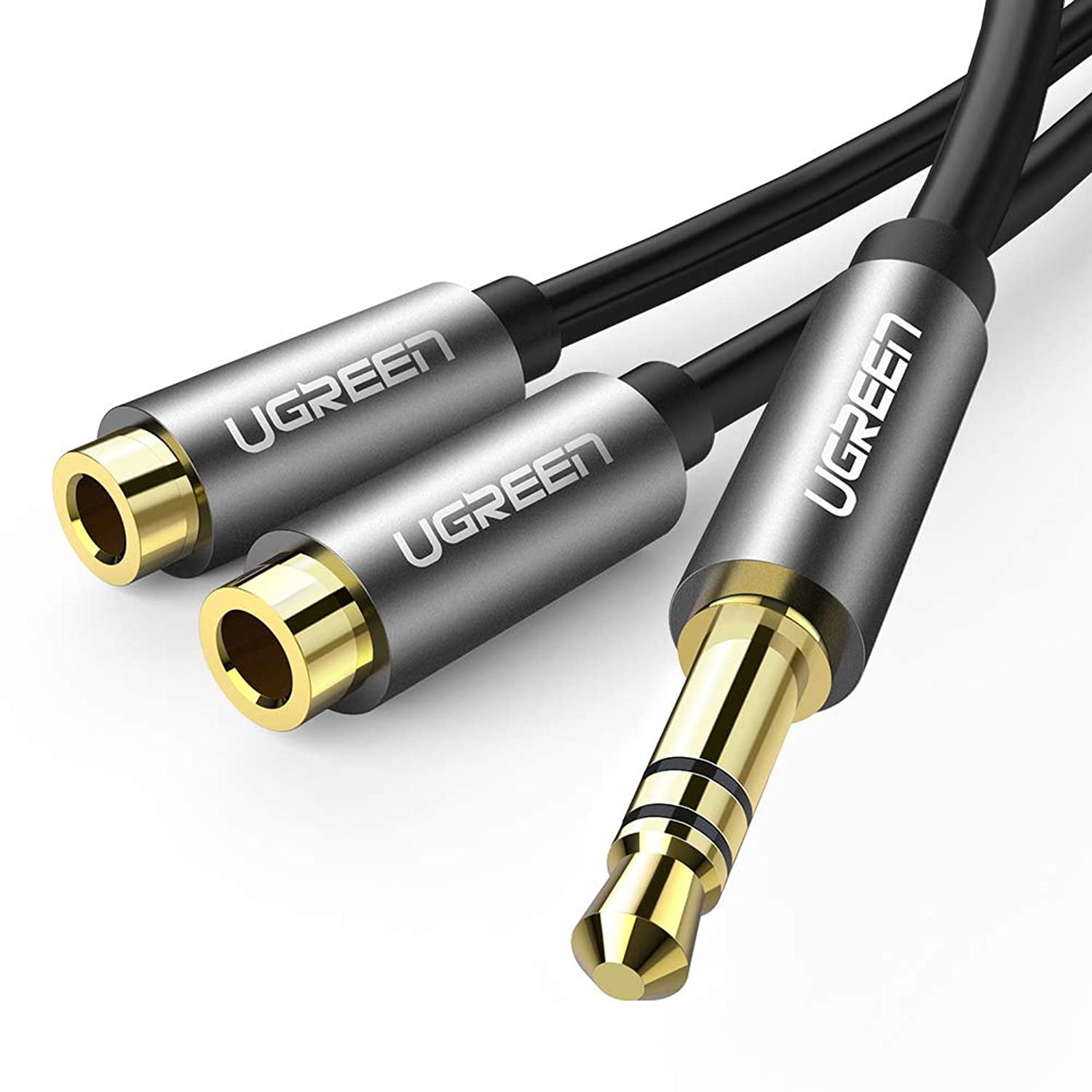 UGREEN Headphone Splitter, 3.5mm Audio Stereo Y Splitter Extension Cable Male to Female Dual ...