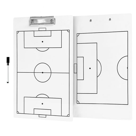 Premium Soccer Coaches Clipboard,Double-Sided Dry Erase White Soccer Board with Pen