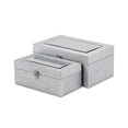 thumbnail image 6 of Contemporary Home Living Handcrafted Mirrored Keepsake Boxes - 11.5" - Silver - Set of 2, 6 of 7